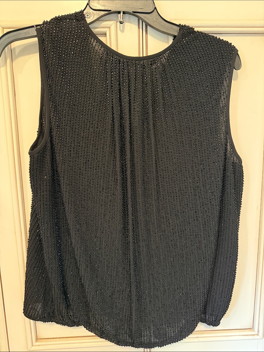 Diane Von Furstenberg Black Beaded Top